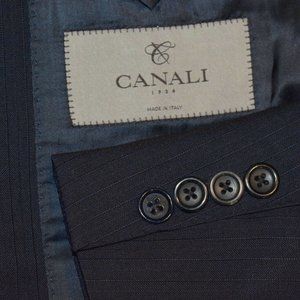 46L Canali 1934 Current Navy Blue Striped SUIT